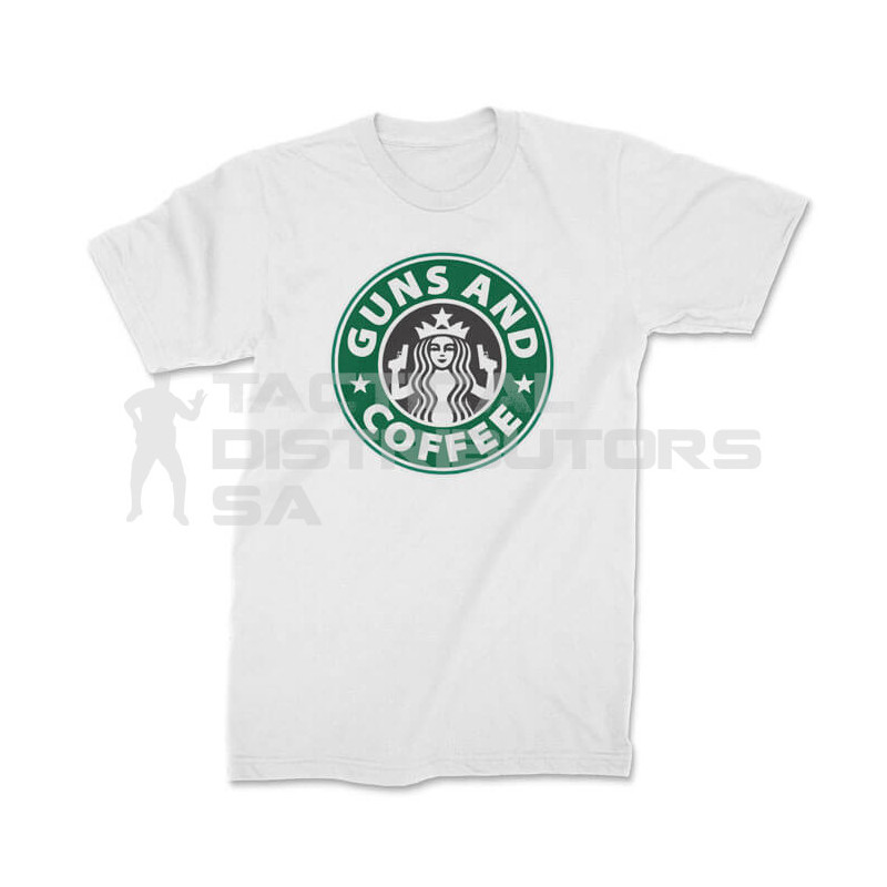 TON "Guns and Coffee" Unisex Premium T-Shirt - White