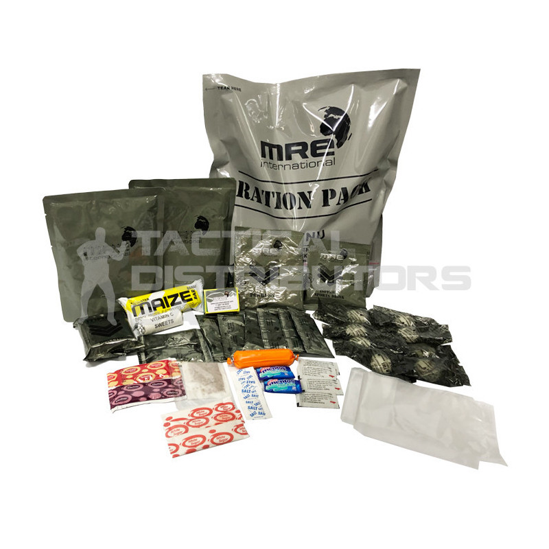 SANDF Type Complete 24 Hour MRE Ration Pack Meal - Day 1 Beef Curry, Veg & Chicken Pasta,Veg